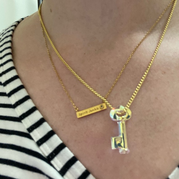 🦢🦢Swarovski crystal key pendant&gold chain - Picture 3 of 7